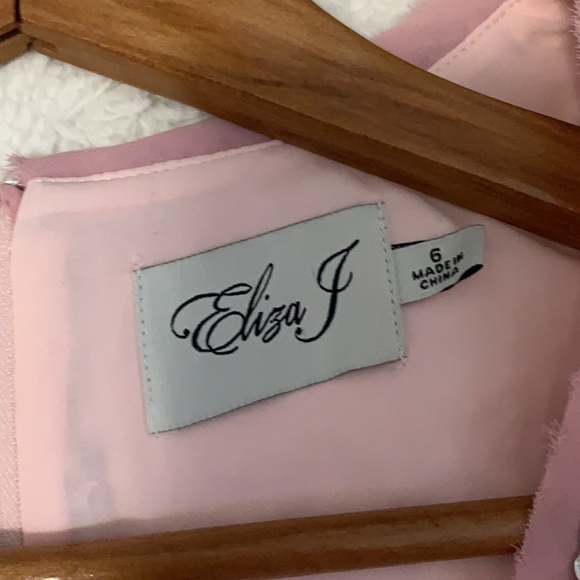 Nwt Eliza J pink rose gold mesh sequin fit & flare formal party dress - Picture 7 of 9